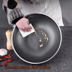 Honeycomb Laser Coated Nonstick Wok With Lid, Karahi