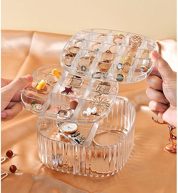 2 Layer Crystal Jewelry Storage Box