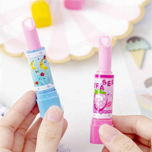 2PC Kids Creative Lipstick Rotary Rubber Eraser