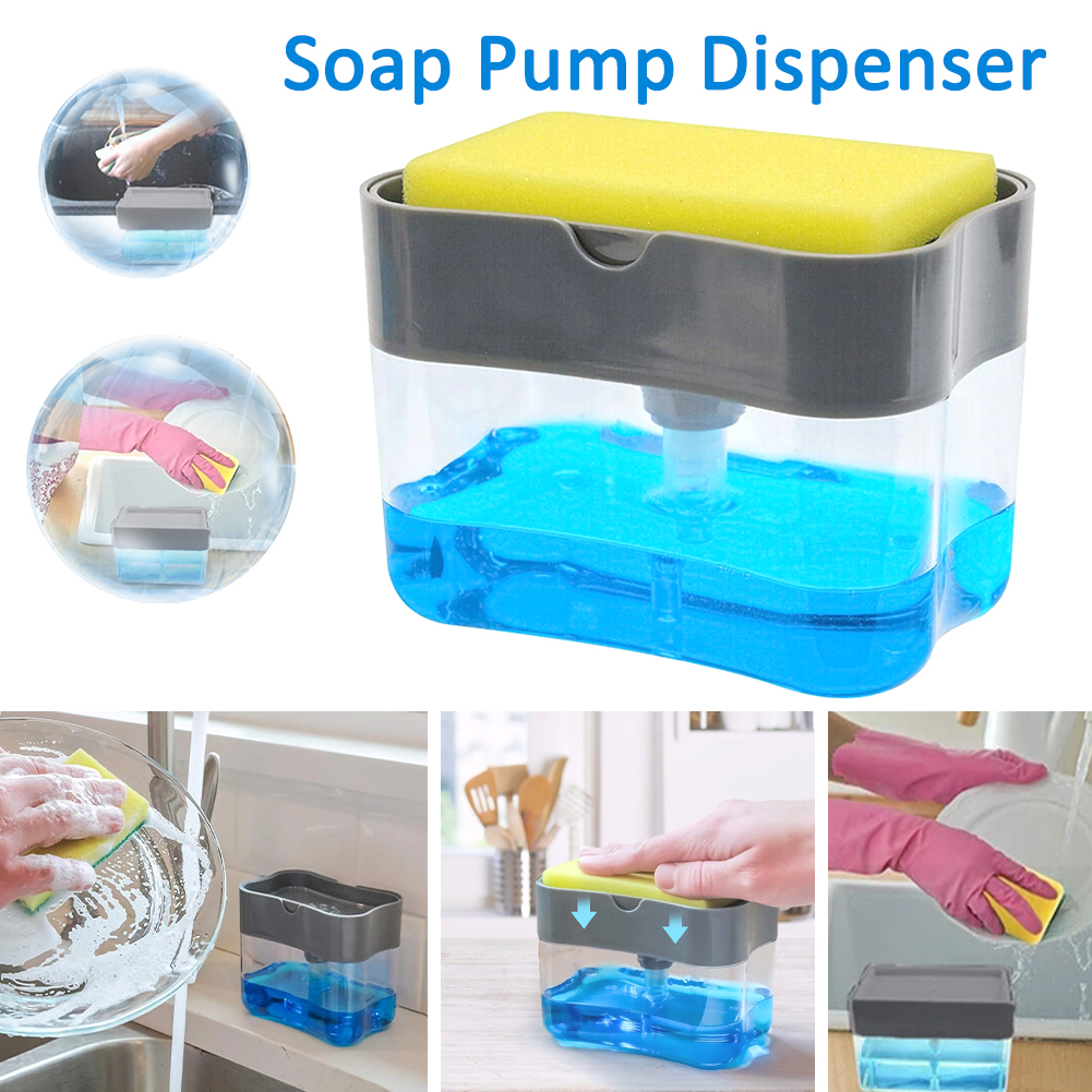 2-in-1 Pump Soap Dispenser and Sponge Caddy.