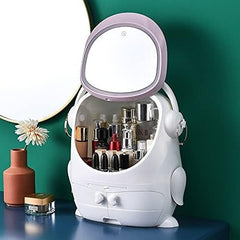 Modern Cosmetic Organizer with LED Mirror